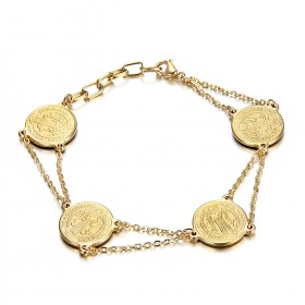 BR0273G BOBIJOO Jewelry Armband Saint-Benoît Frau Schutz Stahl Gold