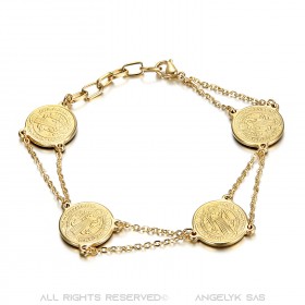 BR0273G BOBIJOO Jewelry Armband Saint-Benoît Frau Schutz Stahl Gold