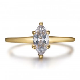 BAF0055 BOBIJOO Jewelry Marquise ring, discreet jewel in stainless steel and gold
