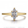 Bague marquise, bijou discret en acier inoxydable et or bobijoo