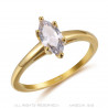 BAF0055 BOBIJOO Jewelry Marquise ring, discreet jewel in stainless steel and gold