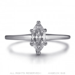 Anello Marquise, gioiello discreto in acciaio inossidabile bobijoo