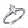 Bague marquise, bijou discret en acier inoxydable bobijoo