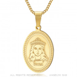 PEF0061 BOBIJOO Jewelry Ciondolo Medaglia Sara l'Oro Nero Saintes Maries de la Mer