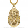 PE0332 BOBIJOO Jewelry Colgante cristo, collar gigante para hombre, acero y oro