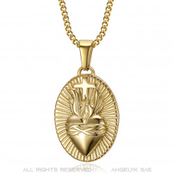 PEF0069 BOBIJOO Jewelry Ciondolo Medaglia Sara l'Oro Nero Saintes Maries de la Mer