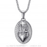 Heart of Christ, steel and silver necklace pendant bobijoo