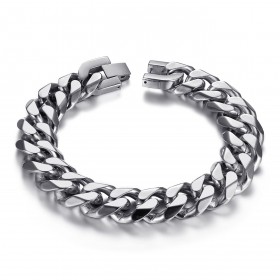 BR0016 BOBIJOO Jewelry Men's curb chain Maillon 13mm Stainless steel