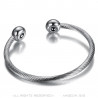 Bracelet aimant Boules Cable Femme Acier Inoxydable bobijoo