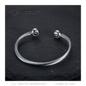 BR0231 BOBIJOO Jewelry Magnetic Bracelet Balls Cable Woman Stainless Steel