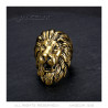 BA0396 BOBIJOO Jewelry Vintage gold and black lion ring, huge jewel