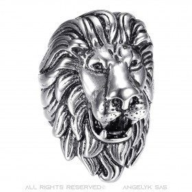 Bague lion Argent et noir Vintage, énorme bijou bobijoo