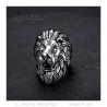 BA0396S BOBIJOO Jewelry Vintage silver and black lion ring, huge jewel