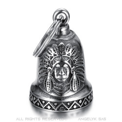 MOT0039 BOBIJOO Jewelry Guardian Bell Indian Indianer Edelstahl