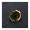 BA0397 BOBIJOO Jewelry Anillo cabujón Ónix negro Acero inoxidable Oro