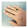 Bague cabochon Onyx noir Acier inoxydable Or bobijoo