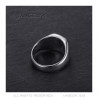 BA0397S BOBIJOO Jewelry Anillo cabujón Ónix negro Acero inoxidable Plata