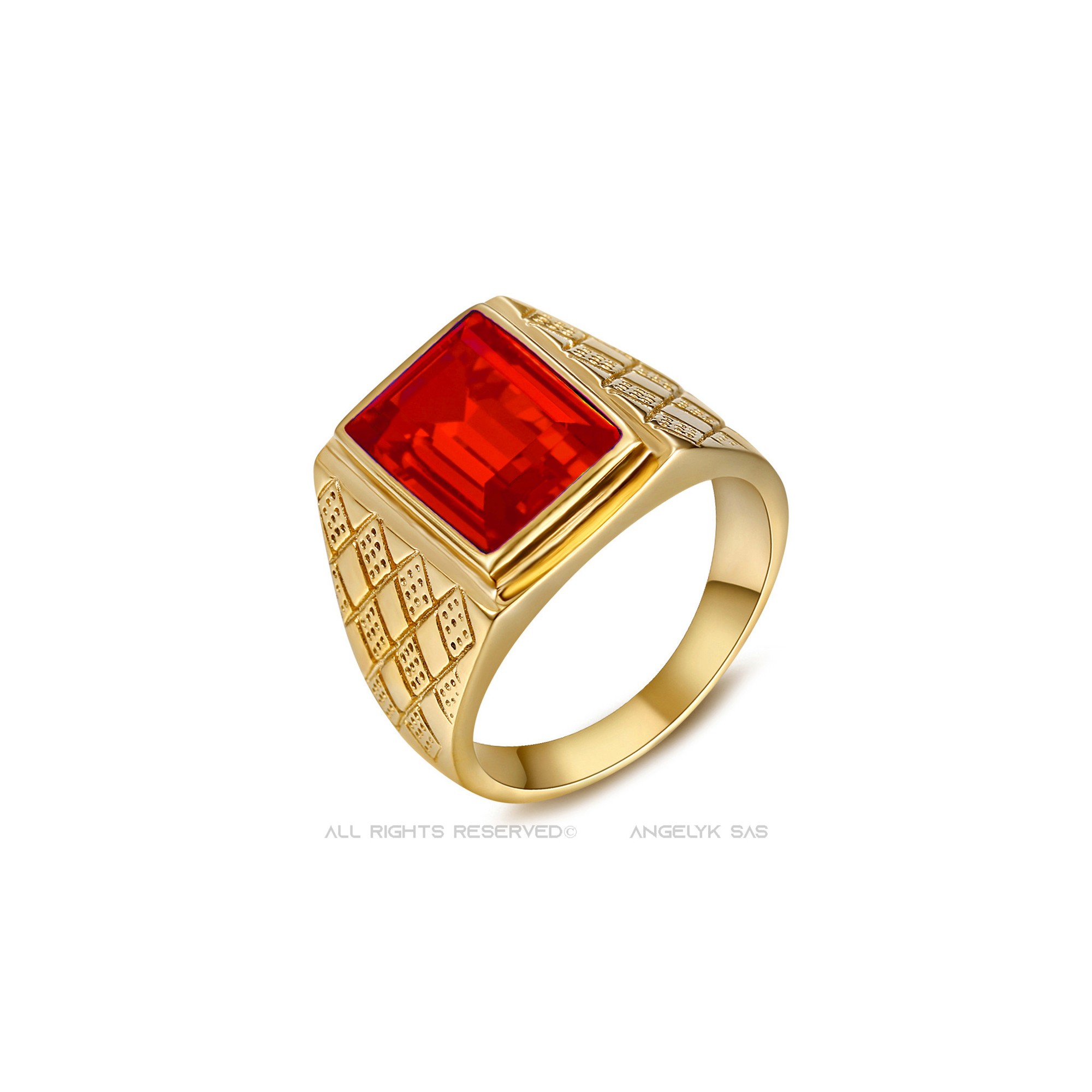 Bague Chevaliere Homme Bague Femme Pierre Rouge Chevalier Pour
