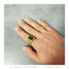 BA0398 BOBIJOO Jewelry Anillo Piedra Verde Aspecto Dorado y Esmeralda