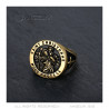 BA0399 BOBIJOO Jewelry Saint Christopher Ring Patron of Travelers Gold and Black
