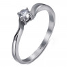 Bague solitaire 4 griffes Fiançaille Acier inoxydable bobijoo