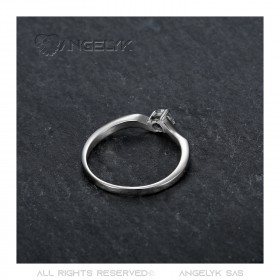 BAF0057 BOBIJOO Jewelry Anello solitario 4 artigli Fidanzamento Acciaio inossidabile