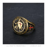 BA0400 BOBIJOO Jewelry Knight Templar Ring Weapons of God Steel Gold