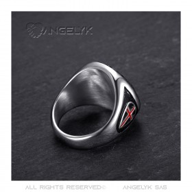 BA0400S BOBIJOO Jewelry Tempelritter Ring Waffen Gottes Stahl Silber