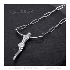 PE0334S BOBIJOO Jewelry Colgante Jesús, Cristo sin cruz en acero 316l