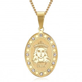 PEF0070 BOBIJOO Jewelry Saint Sara Gold Medal and Saintes Maries de la Mer Diamonds