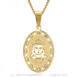 Santa Sara Medaglia d'oro e diamanti Saintes Maries de la Mer bobijoo