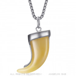 PE0333S-CARRE BOBIJOO Jewelry Lion's claw pendant, steel and Venetian chain