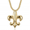 PE0335 BOBIJOO Jewelry Fleur-de-lis-Halskette, dezentes und feines Juwel, Stahl und Gold