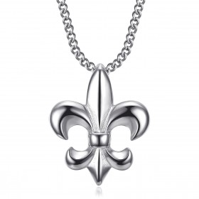 PE0335S BOBIJOO Jewelry Collana Fleur-de-lis, gioiello discreto e fine, acciaio argento