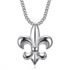 Collier fleur de lys, bijou discret et fin, acier argent bobijoo