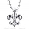 PE0335S BOBIJOO Jewelry Fleur-de-lis necklace, discreet and fine jewel, silver steel