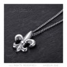 PE0335S BOBIJOO Jewelry Fleur-de-lis-Halskette, dezentes und feines Juwel, Silberstahl