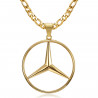 PE0336 BOBIJOO Jewelry Mercedes Sigle Chain Figaro Pendant Steel Gold