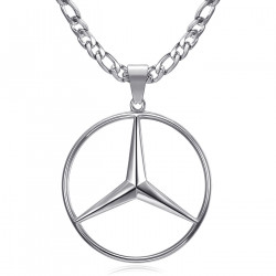 PE0336S BOBIJOO Jewelry Mercedes Sigle Chain Figaro Pendant Steel Silver