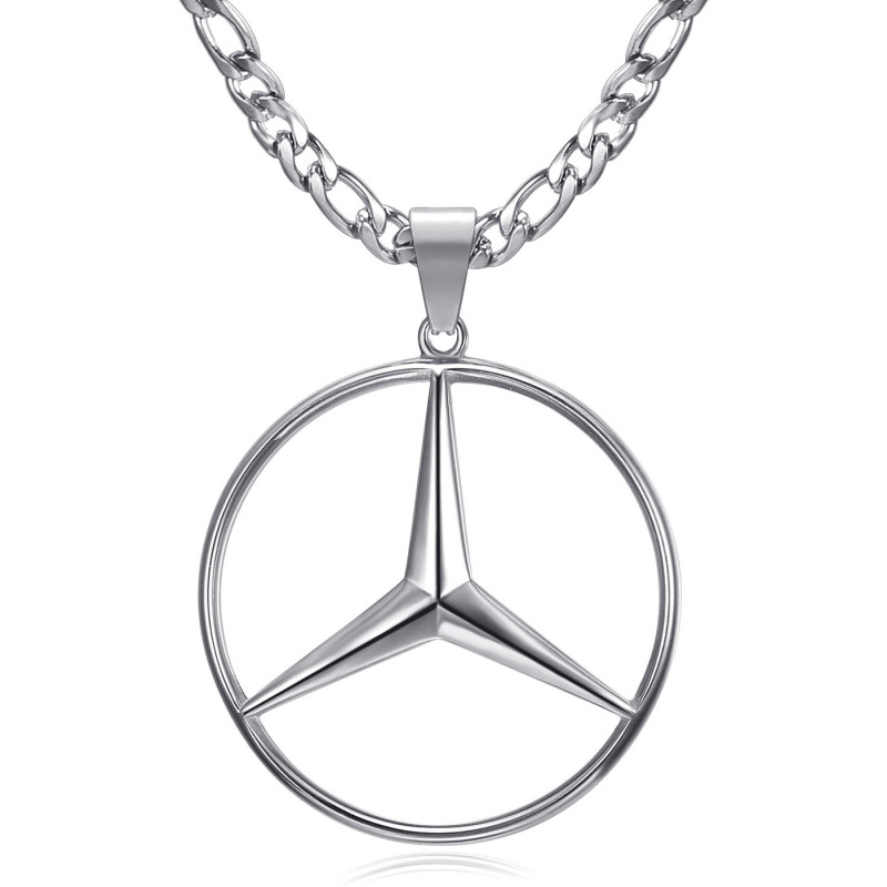 PE0336S BOBIJOO Jewelry Mercedes Siegelkette Figaro Anhänger Stahl Silber