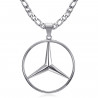 PE0336S BOBIJOO Jewelry Mercedes Sigle Chain Figaro Pendant Steel Silver