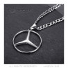 PE0336S BOBIJOO Jewelry Mercedes Siegelkette Figaro Anhänger Stahl Silber