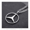 PE0336S BOBIJOO Jewelry Mercedes Siegelkette Figaro Anhänger Stahl Silber