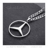PE0336S BOBIJOO Jewelry Mercedes Sigle Chain Figaro Pendant Steel Silver