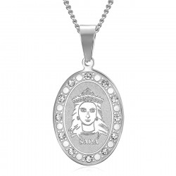 Medaglia Santa Sara Argento Diamanti Saintes Maries de la Mer bobijoo