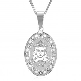 PEF0070S BOBIJOO Jewelry Saint Sara Medaille Silber Diamanten Saintes Maries de la Mer