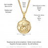 PE0338 BOBIJOO Jewelry Medalla del ángel de la guarda Bautismo de acero de 18 mm con cadena de oro