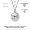 PE0338S BOBIJOO Jewelry Medalla del ángel de la guarda Bautismo Cadena de acero de 18 mm