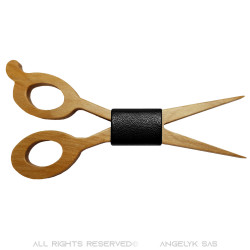 NP0004 BOBIJOO Jewelry Bow Tie Maple Wood Hairdresser Scissors
