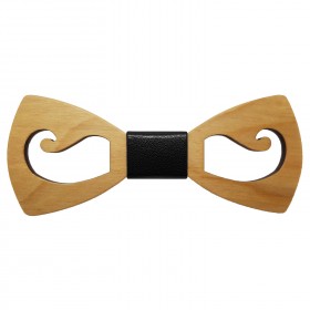 NP0018 BOBIJOO Jewelry Mustache Wood Bow Tie Openwork Maple